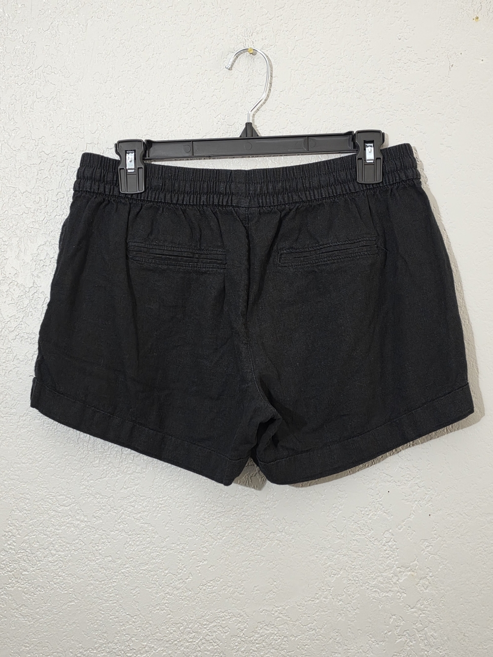 Old Navy Linen Blend Elastic Drawstring Black Shorts Womens Small - Picture 4 of 6